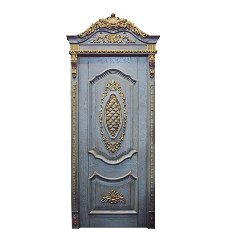 high quality solid wood arch top entrance front door French design exterior entrance walnut wooden doors