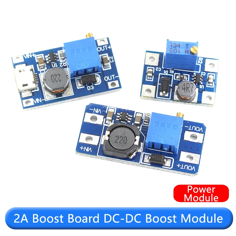 Power Supply Booster Module 12V Electronic Component Boards Micro Interface 2A DC DC Adjustable Step Down Power Control Module