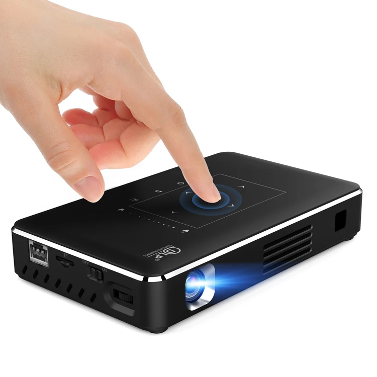 DLP 3D Projector 1080P Wifi 2.4G/5G Support RI Wireless Control BT 4.2 Android 9.0 for Camping Living Room