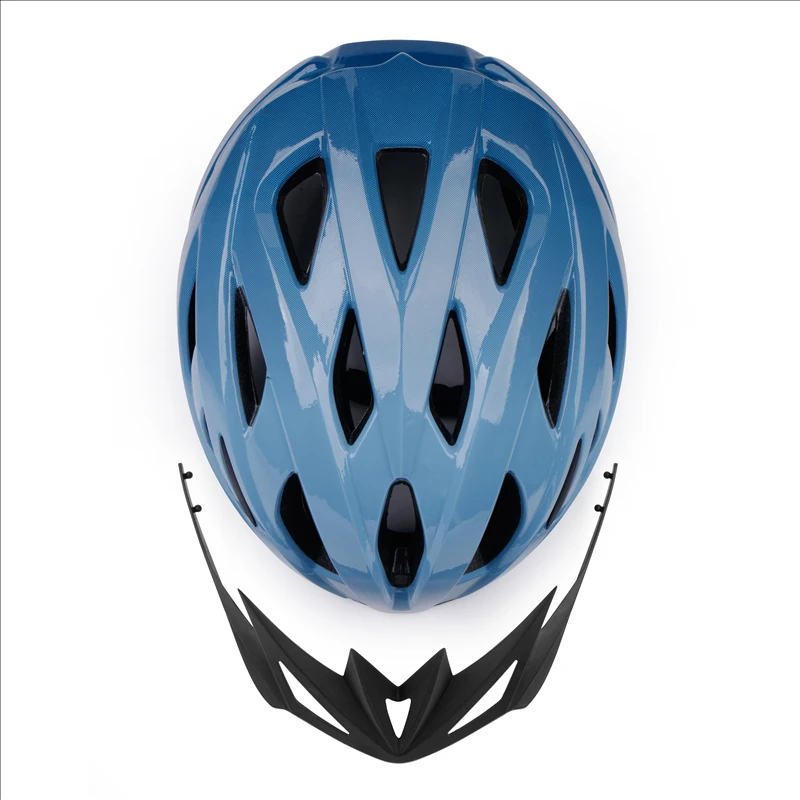 Factory Direct Matte Black Modular Cycling Safety  Blue riding helmet with brim