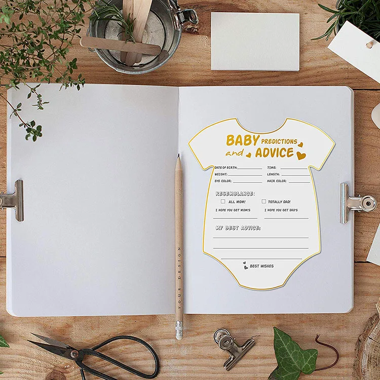 Пользовательские 5x6 дюймов 50 новых родительских сообщений и прогнозирующих карт игра baby shower