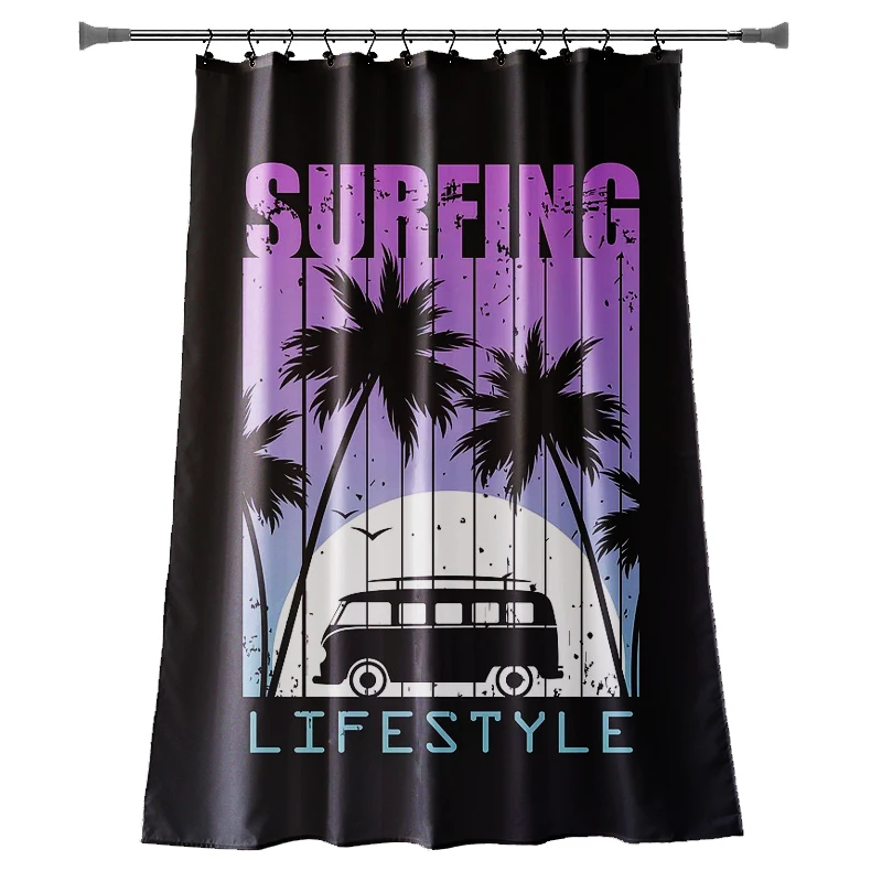 2022 Latest Design Waterproof Bathroom Polyester 3D Printed Shower Curtain Luxury Home Appliance Decoration Liner