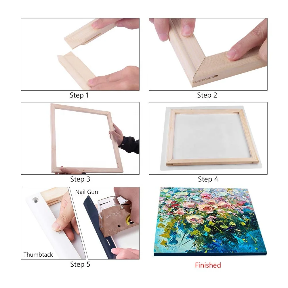 Wholesale Wood Frame DIY Canvas Stretcher Bar kit Custom Gallery Wall Wrapped Canvas Oil Frame Kits for Oil Paintings and Prints
