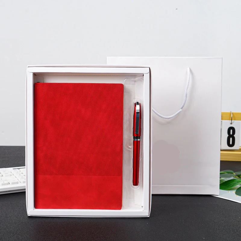 Wholesale Thickened A5 Notebook Set Customized Logo Soft Leather Stitching Business Office Meeting Notebook