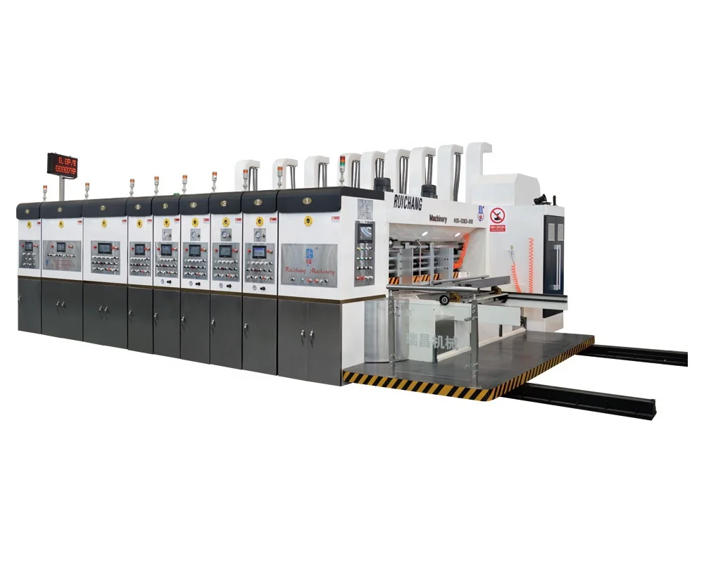 1228 high speed flexo roll to roll corrugated carton box printing slotting and die cutting machine