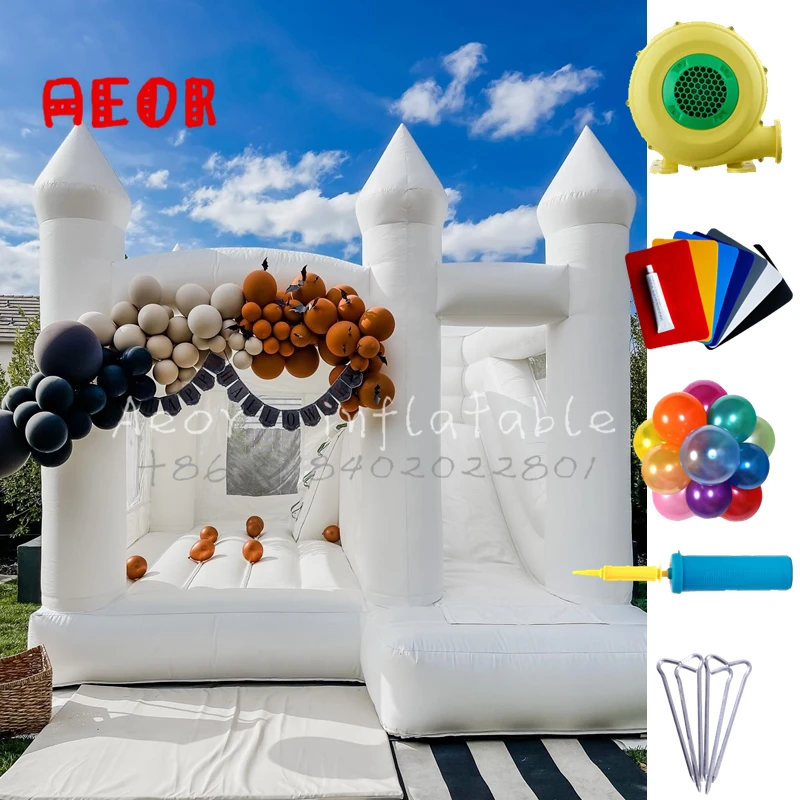 Tie-dyed Bounce House Pastel line Jumping Bouncy House Rainbow Inflatable Bouncer