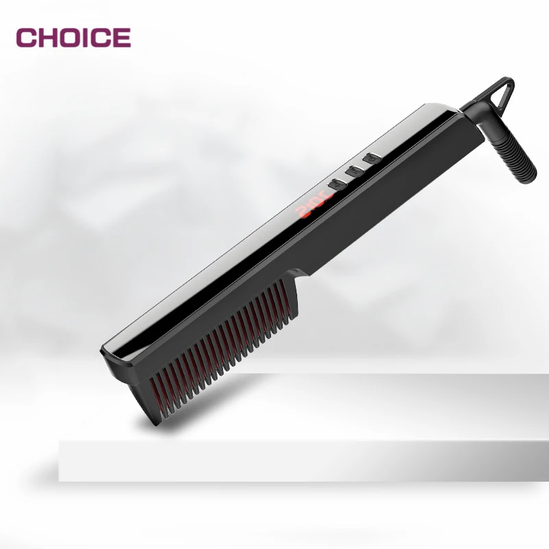 2 In 1 Brush Steam Anti-Scald Heated Electronic Professional Straightening Comb Ceramic Hair Brush for Straightening