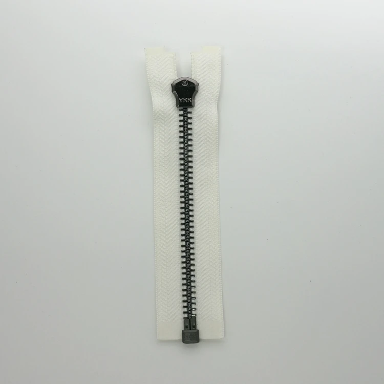 YKK ZIPPER Custom logo Clothing Black Metal Ykk Zipper Are Plated With Silver