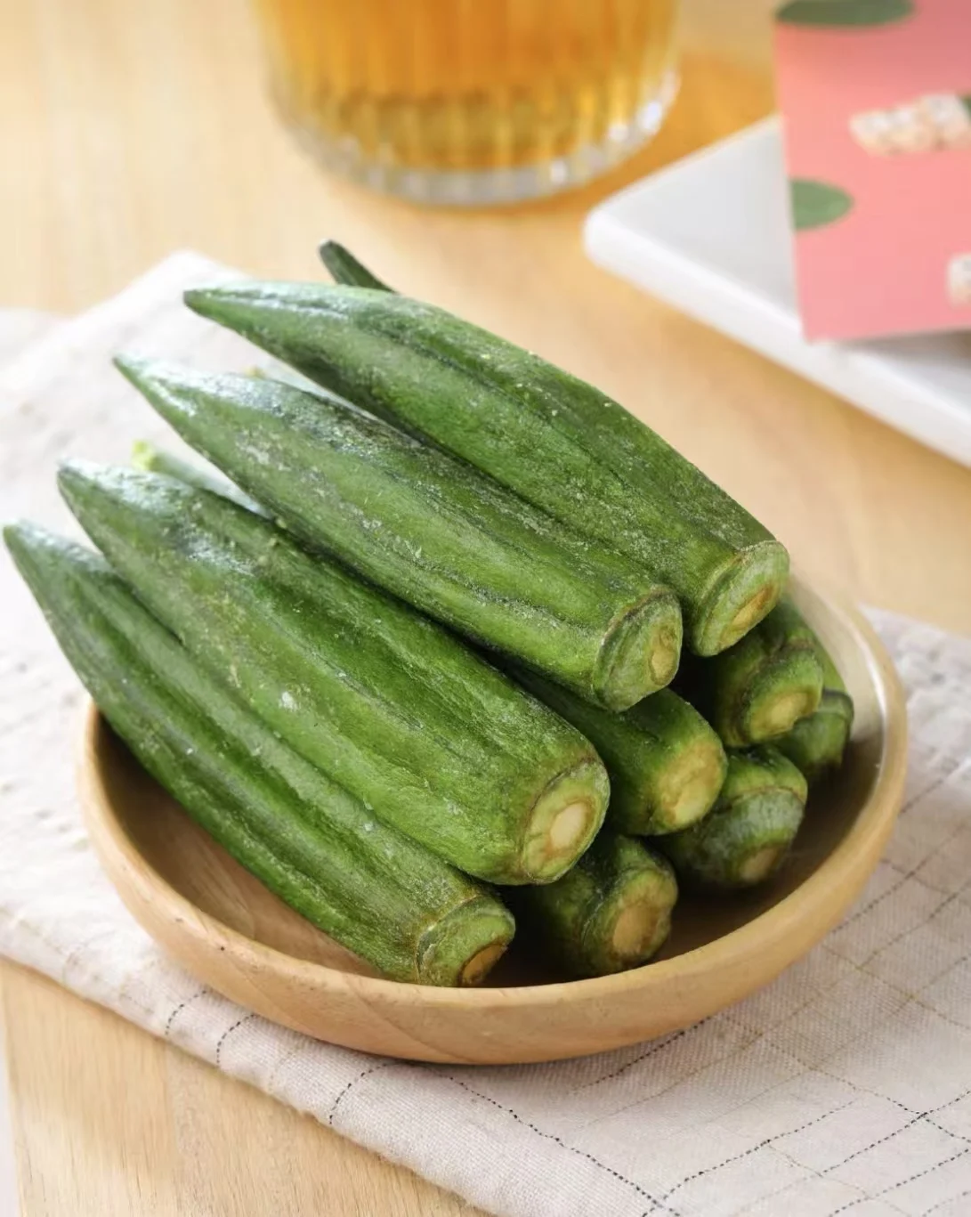 High Quality Chinese Freeze-Dried Okra Crisps Delicious Crispy Snacks Factory Direct OEM Supported Bulk Packaging