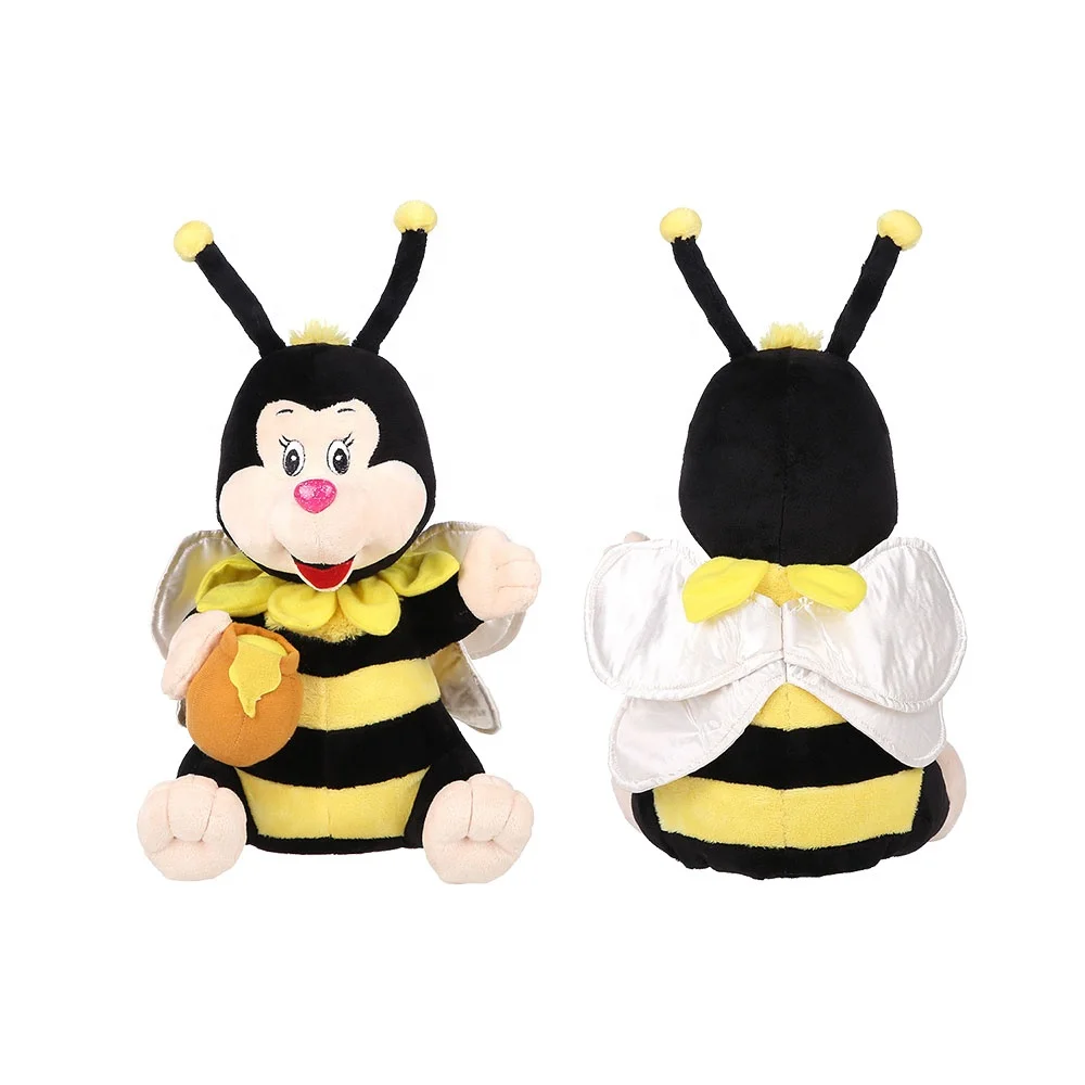 Factory Directly High Quality Soft Stuffed Animal Plush Bee Toy Wholesale Cute Yellow Bee Cartoon Pillow Toys