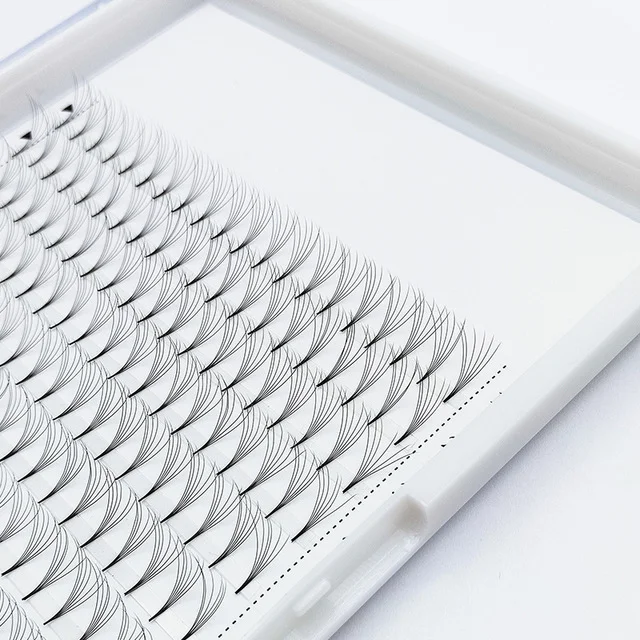 
XL Large Trays Premade Fan Short Steam Lashes Wholesale 12 16 Rows Matte Black Eyelash Volume 5D 6D with Private logo 