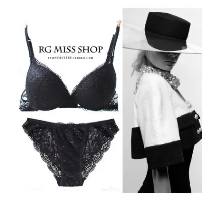 Low Price Women Fashion 2 Piece Solid sexy Transparent Lace Underwire bras Push Up Underwear Panty Bra Brief Set
