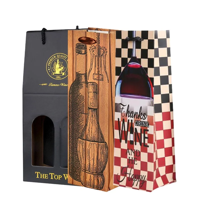 
China Manufacturer High Quality Plastic Grape Wine Gift Bag 