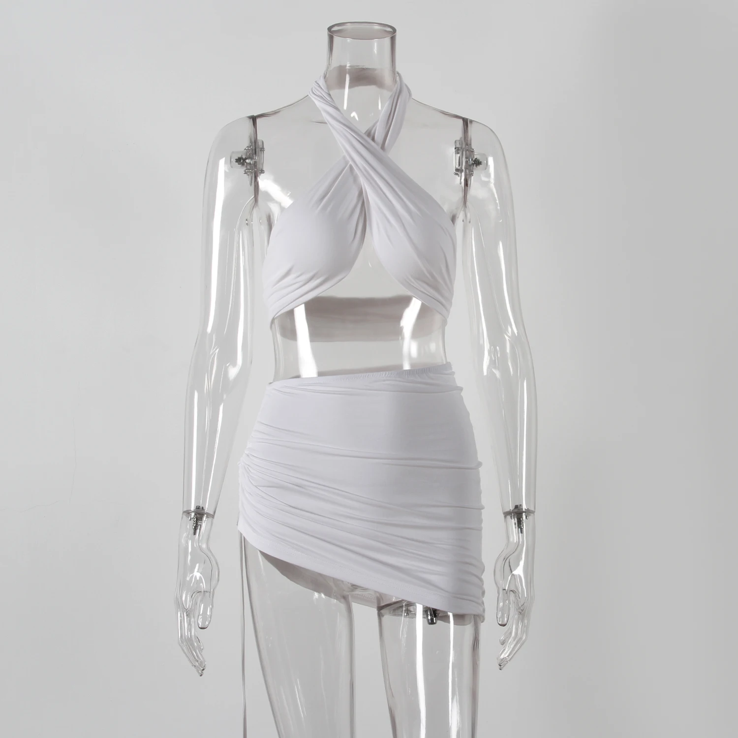 
8568 High Quality Wholesale Summer Fashion Rave Party Flashing Bra and skirt Sets Club Sexy Dress 