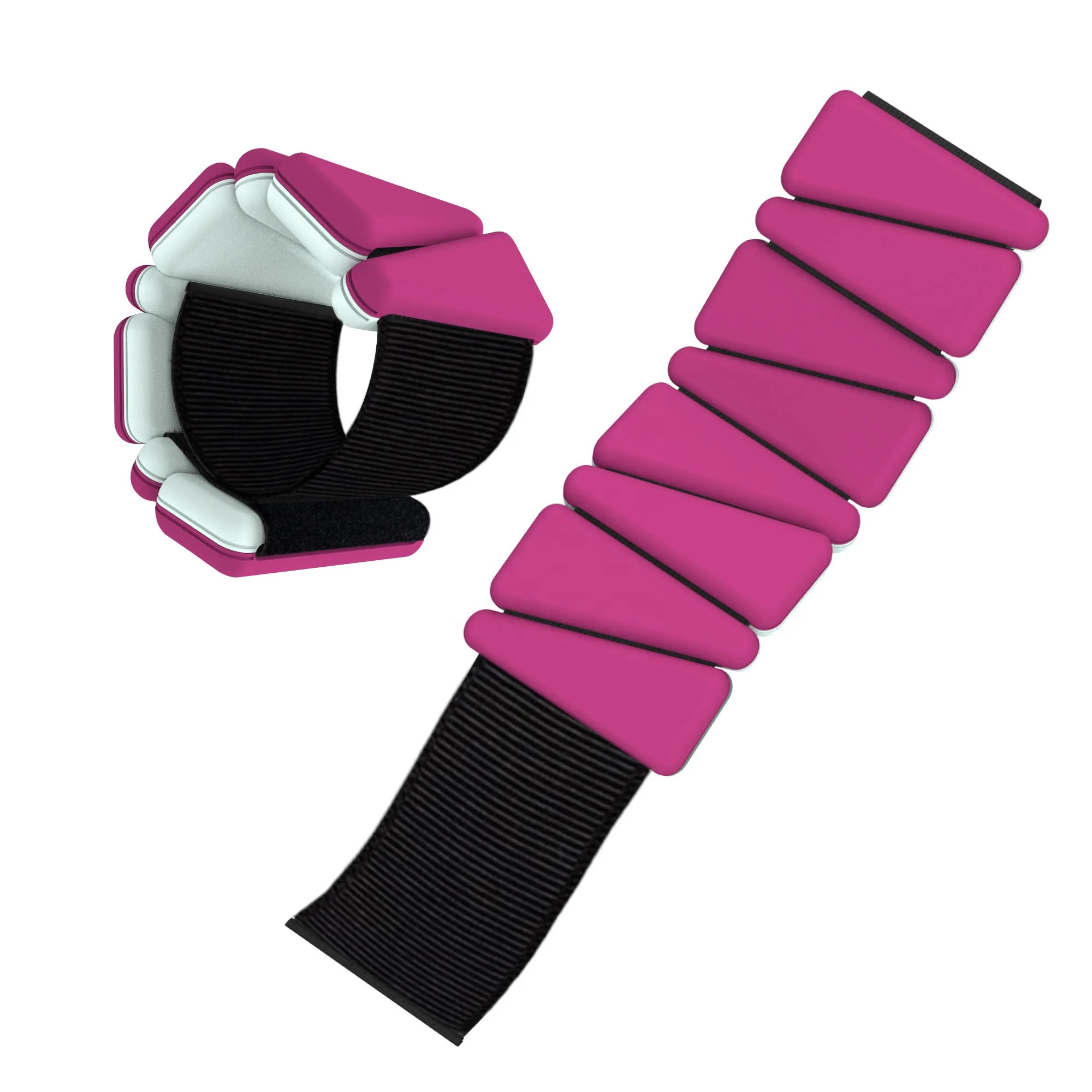 Unisex Gym Equipment Fitness 2LB Double Color Adjustable Waterproof SiliconeWrist Ankle Weights Weighted Lifting Bangles