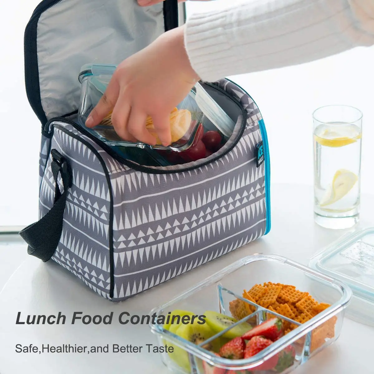 IKOO top seller glass food box with cutlery set glass bento lunch box
