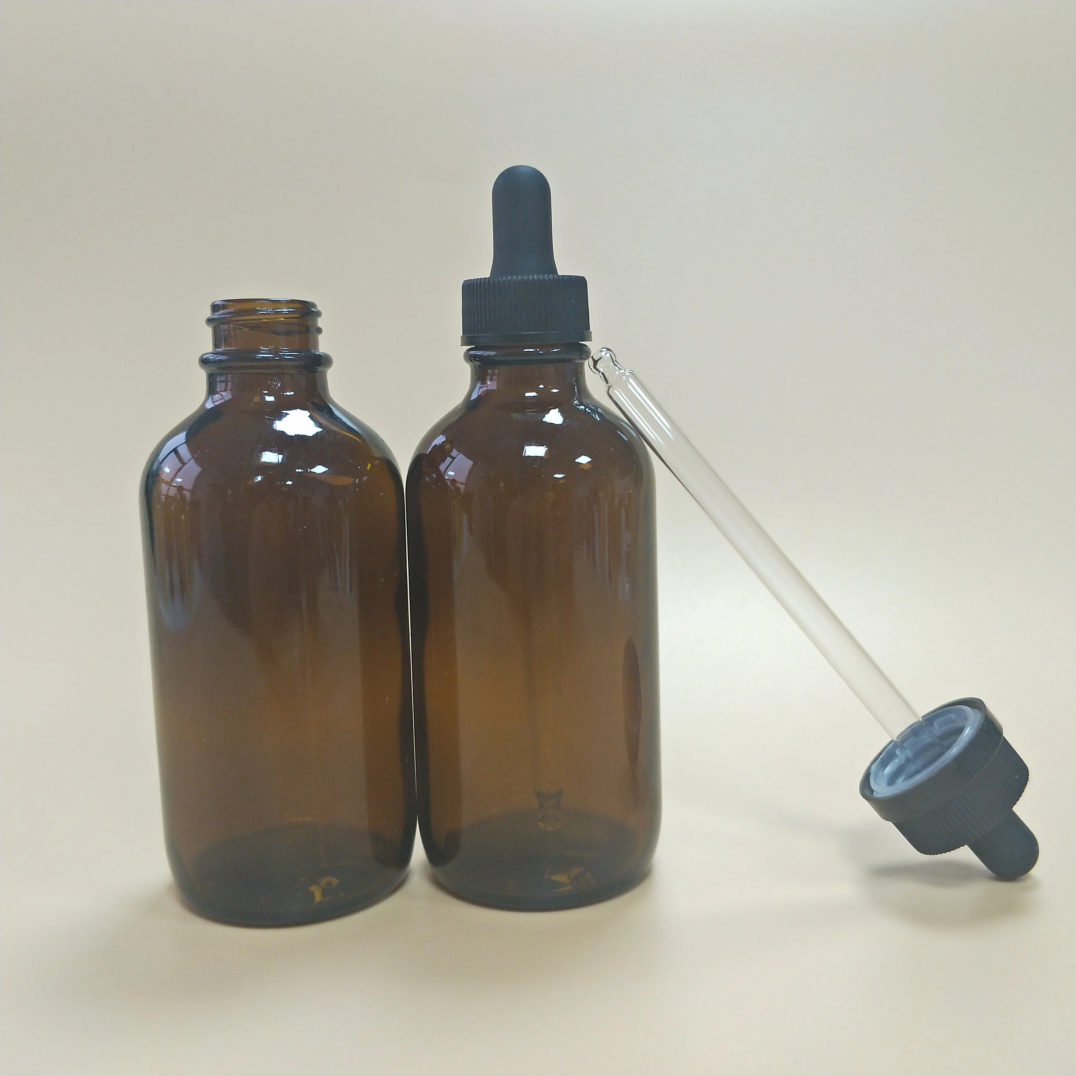 120 мл высококачественная прозрачная стеклянная бутылка с пипеткой 4 унции прозрачные стеклянные бутылки с винтовой крышкой бостонские круглые стеклянные бутылки с пипеткой 4 унции