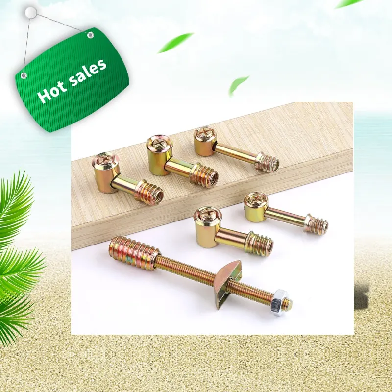 Four In One Connecting Screw Horizontal Hole Eccentric Wheel Nut Assembly Wardrobe Bed Solid Wood Furniture Hardware Accessories