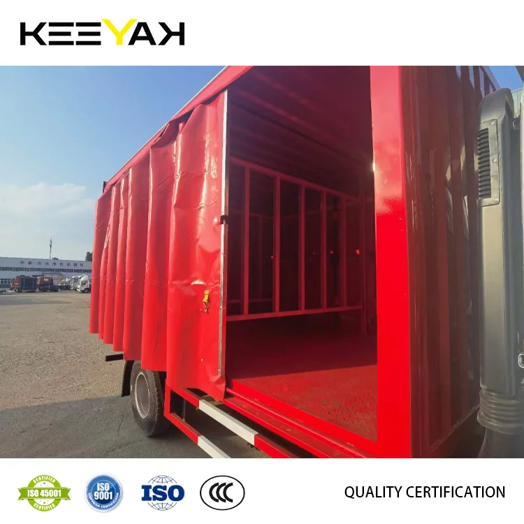 Isuzu 4*2 Npr Truck Side Curtain Customizable Pvc Tarpaulin for Transportation Goods