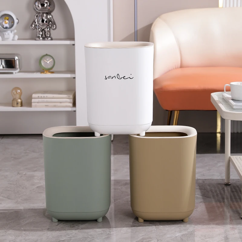 Hot Sale Simple Top Open Plastic PP Trash Bin Recycling Garbage Can Waste Container Bin