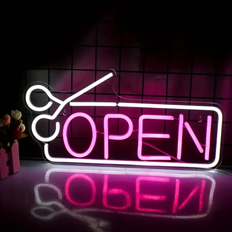 Led Flex Custom Neon Sign neon strip number letter light Open Scissors neon sign for Wedding Sign