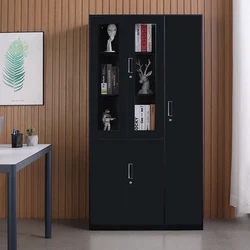 2 Glass 3 metal 5 doors storage cupboard steel filing cabinet Chemical office metal file cabinet