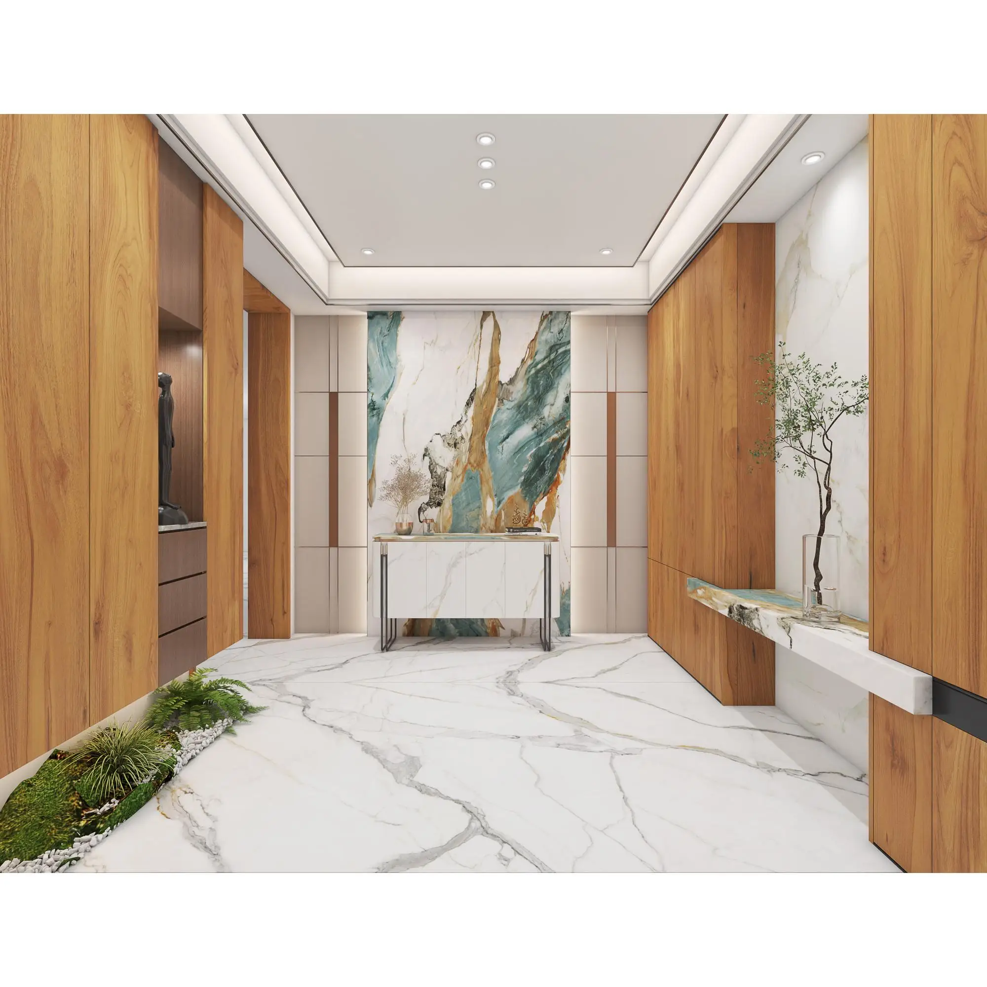 3200*160MM Popular Design Marble Look Sintered Stone Slabs High Glossy Wall Flooring Dining Big Size Slab Porcelain Tile