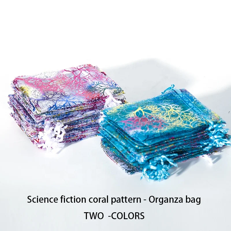 Coral organza bag new eyelash pouch Dried flower spice organza bags  Favors Drawstring  Sweets Pouches
