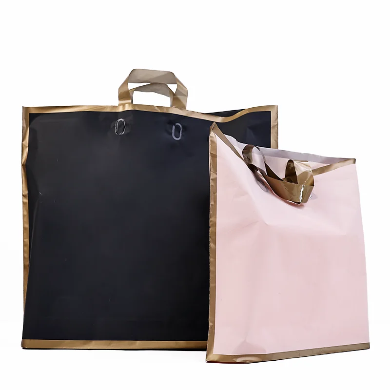 Carry Apparel Shoes Clothing Shop Shopping Tote Recyclable Plastic Carrier Bag With Soft Loop Handle