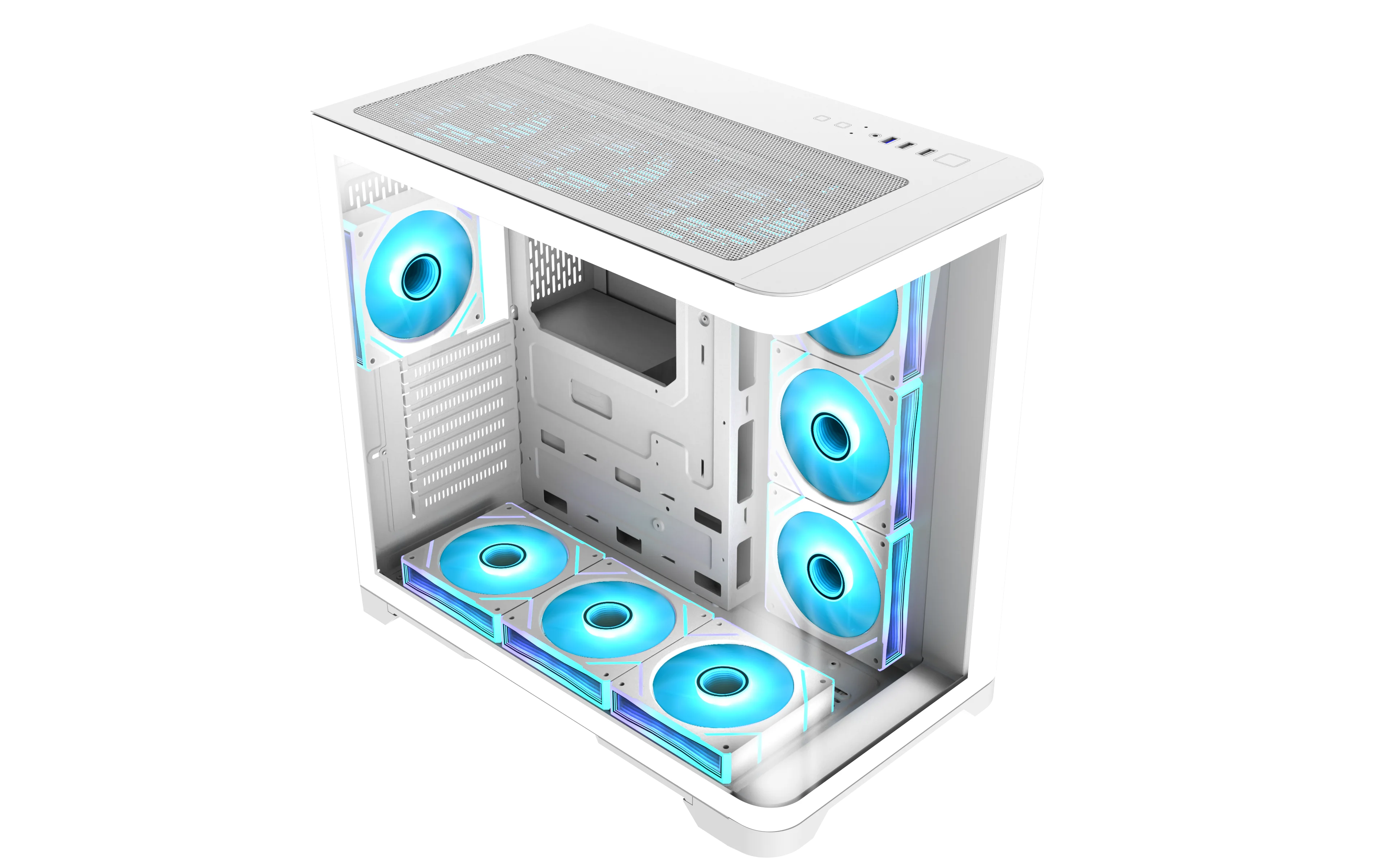 Custom Tempered Glass Gaming Case ATX Mid Tower High Quality Gaming PC Chassis Curved Glass OEM Computer Case