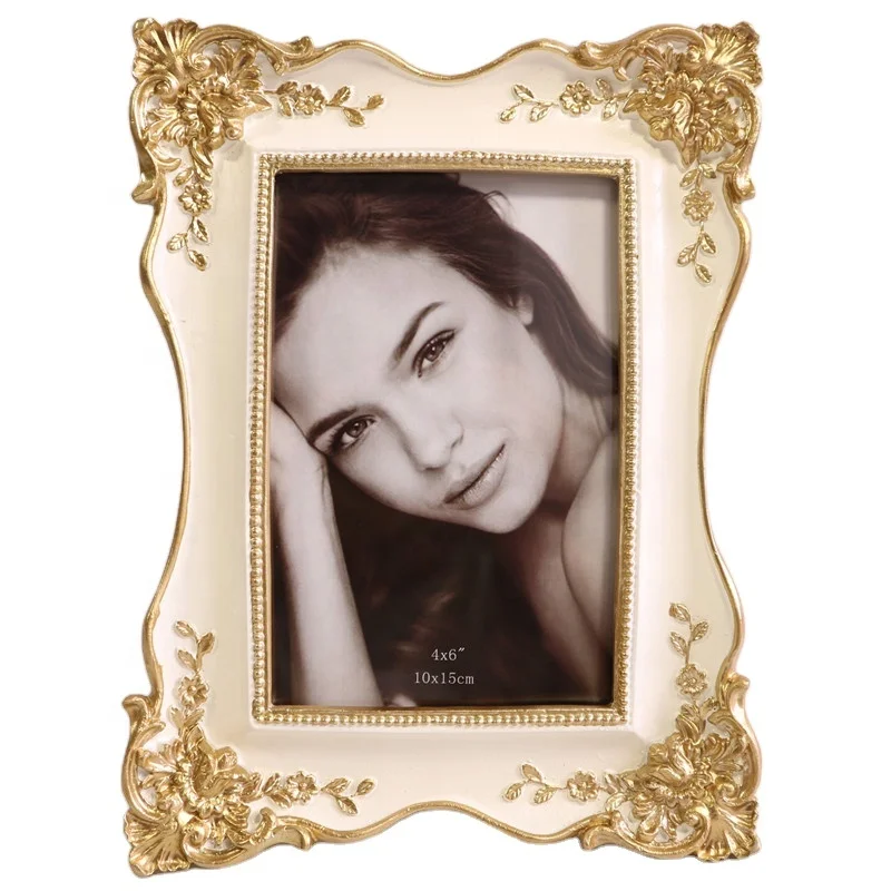 Chinese Supplier 4x6 Inch Metal Photo Frame with Poly Resin Elegant Home Decor Picture Frame