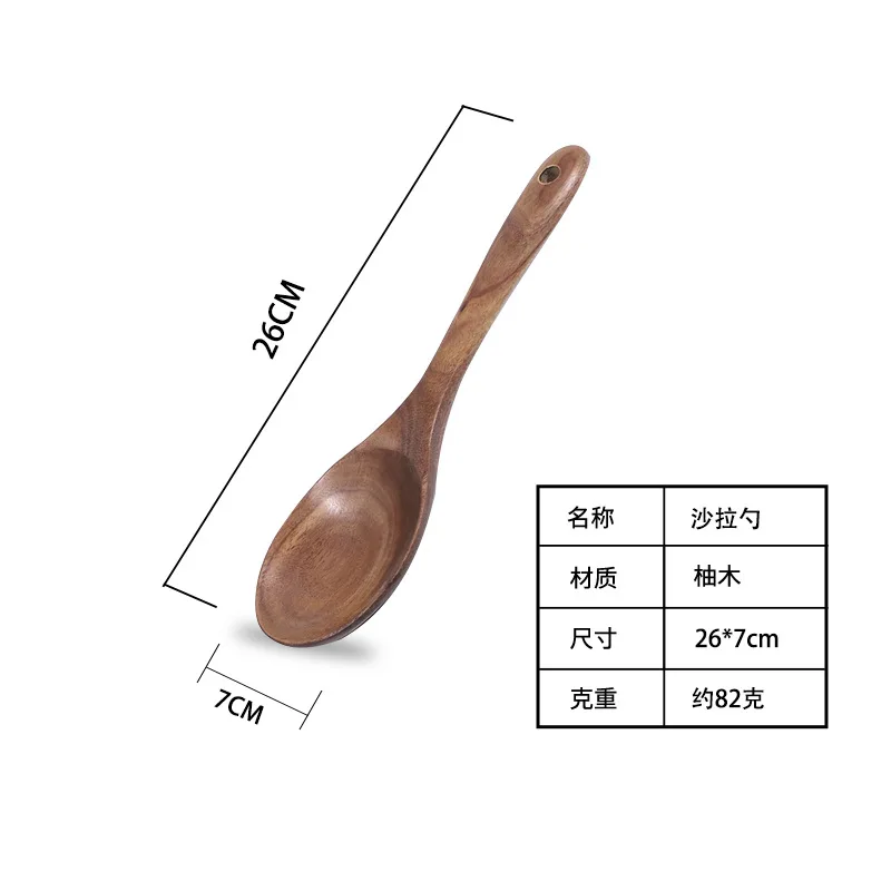 Wood Serving Utensils Set Salad Mixing Dinner Fork and Spoon Long Handle bamboo wooden salad servers