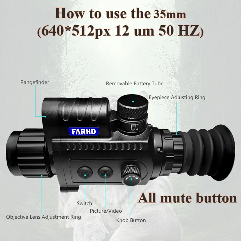 High Quality 640X512 35mm 8x Digital Zoom HD Screen Digital Thermal Imaging Night Vision Hunting
