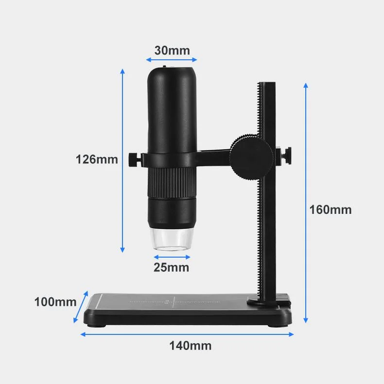 Digital Video Microscope 8 Ring LED Lights Industrial Theory 1600X Magnification Mini Handheld Inspection Camera