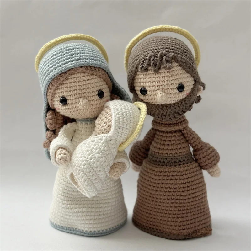 Customization Nativity Crochet Set Amigurumi Christmas Stuffed Dolls Crochet Joseph Baby Jesus Mary Set