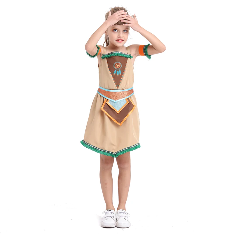 Halloween indians party costumes American indian costume kids girls dancing clothing india