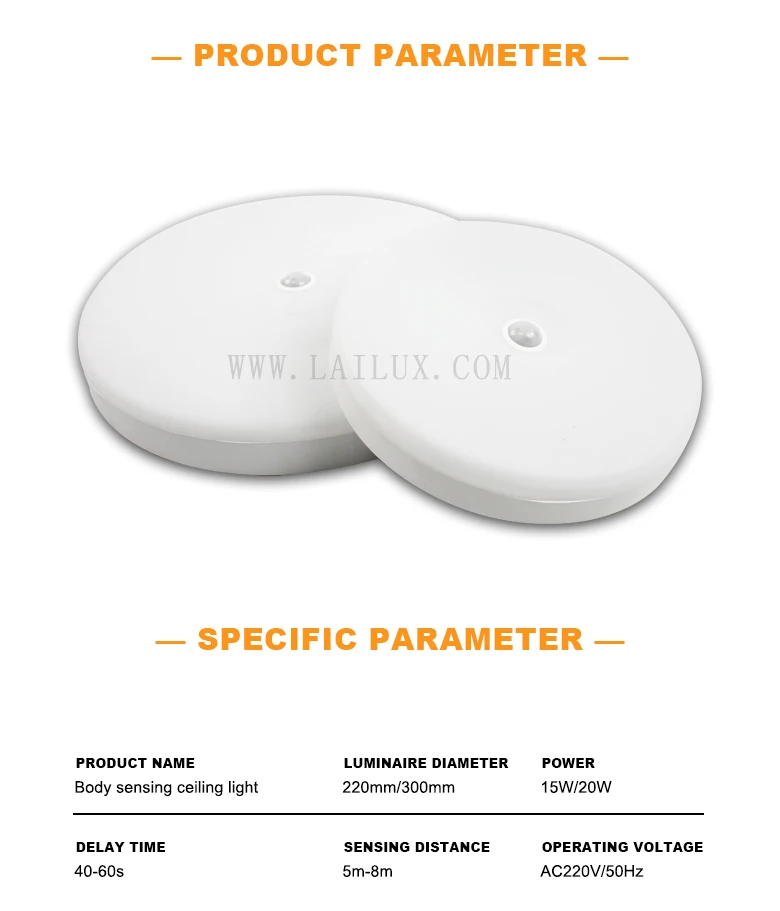 AC220V 15W/20W Surfaced round led ceiling light Living Room Stair Corridor with infrared PIR motion sensor panel light