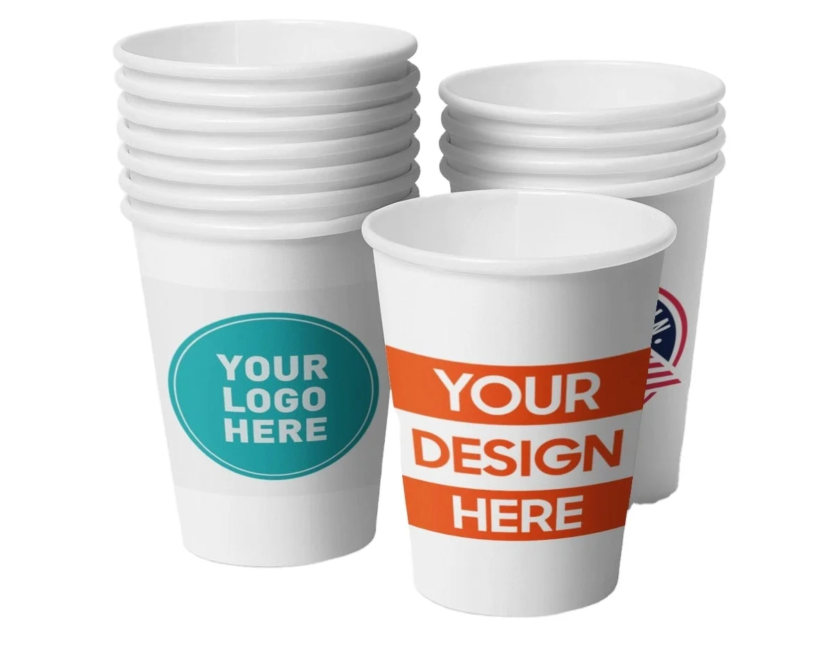 Оптовая продажа, одноразовая бумажная кофейная чашка с принтом на заказ с двойными стенками, 3 унции, 6 унций, 70z, 8 унций, 9 унций, 12 унций, 14 Унций