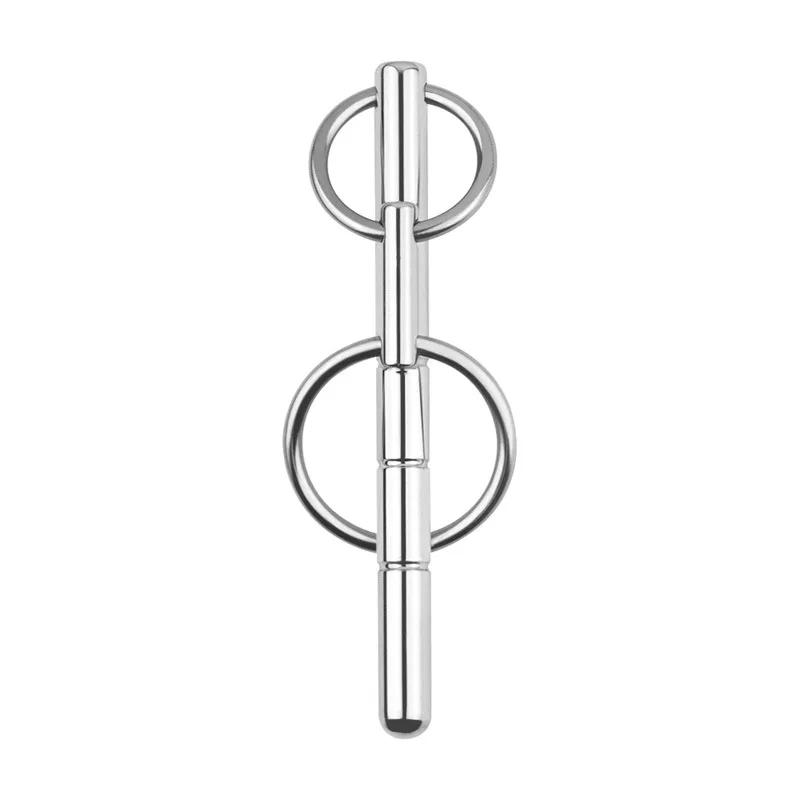 Stainless Steel double ring male urethral sound catheter penis plug urethral dilator for men