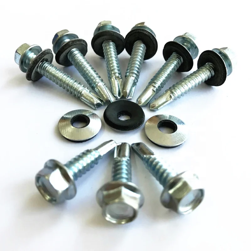 High Quality Galvanized Steel Hex Head Self-Drilling Tail Screws with EPDM/PVC Washer Zinc Surface Anchors