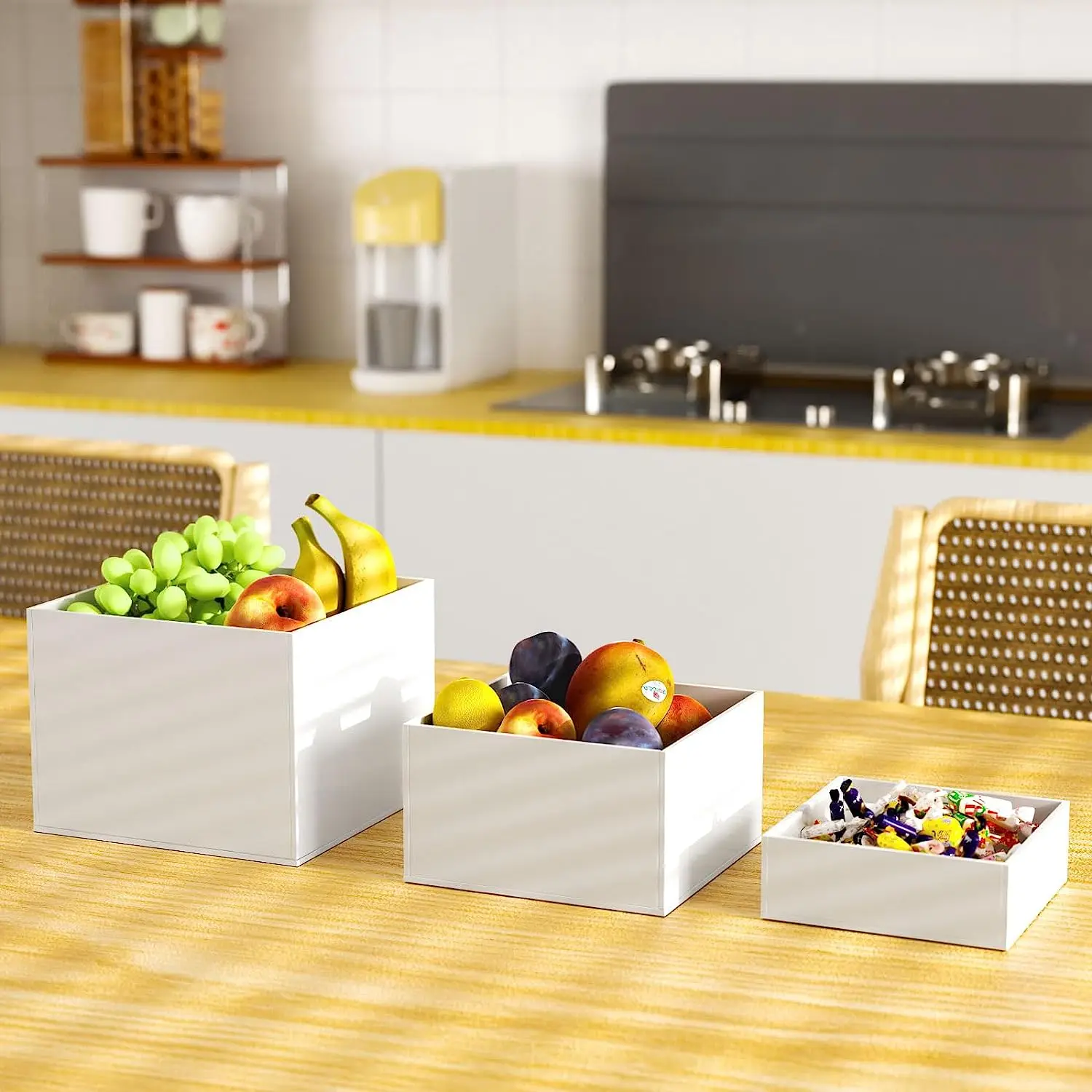 Acrylic White Box Food Display Stand Buffet Stand Acrylic Food Display Risers Cubes Decorations For Events Party Supplies