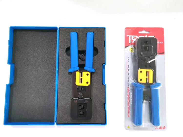 Network Cable Crimping Tool RJ45 & RJ11 RJ12 Multiple Usepass Through Crystal Head EZ Crimping Tool