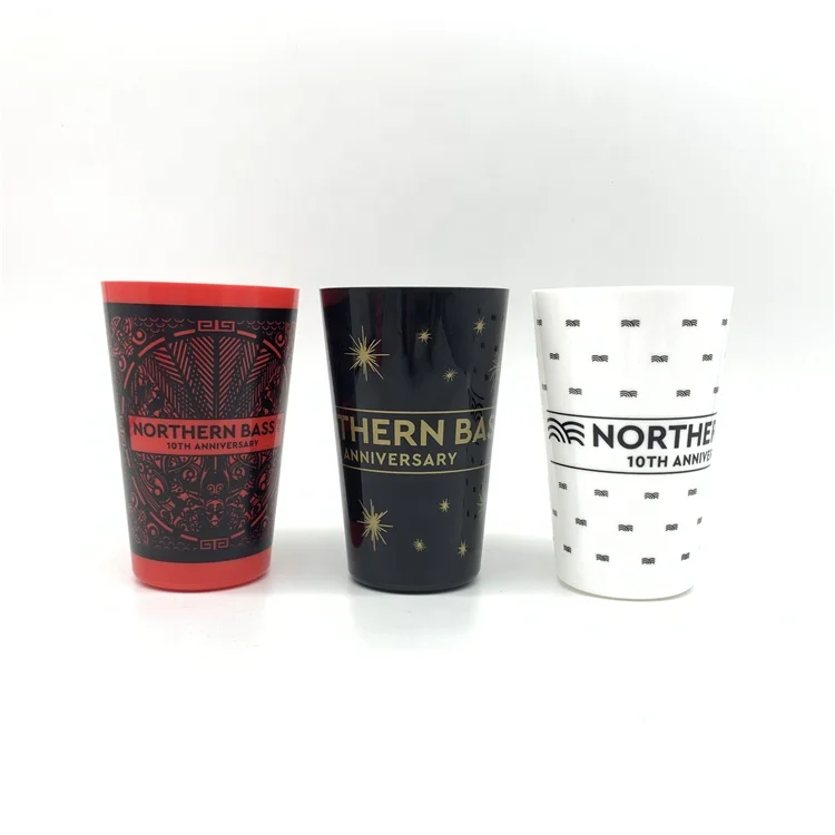 
Plastic BPA Free 8oz 12oz 14oz PP Clear Party customized OEM reusable transparent Beer Beverage cup 
