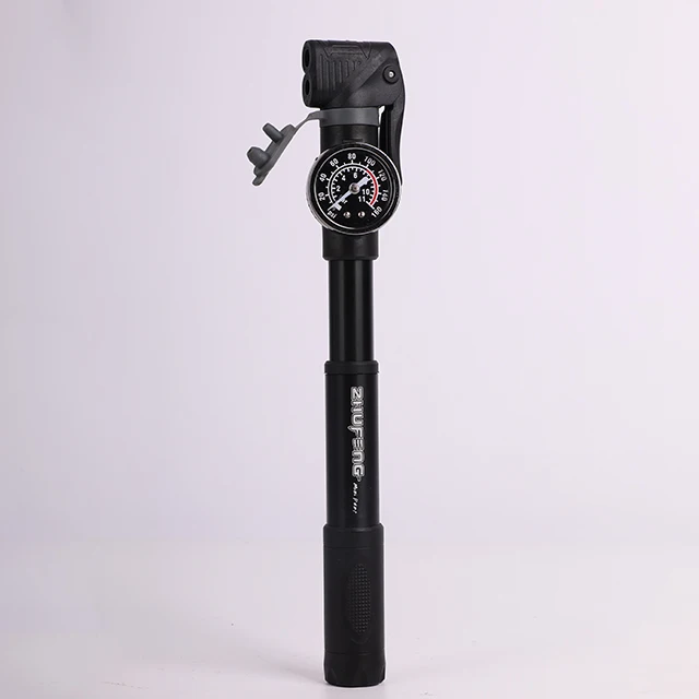 ZHUFENGMini Bicycle Pump with BAR/PSI Barometer - Non-Slip Handle - Dual-Purpose Valve[Schrader/Presta Valve] - Tire Pump for Ba