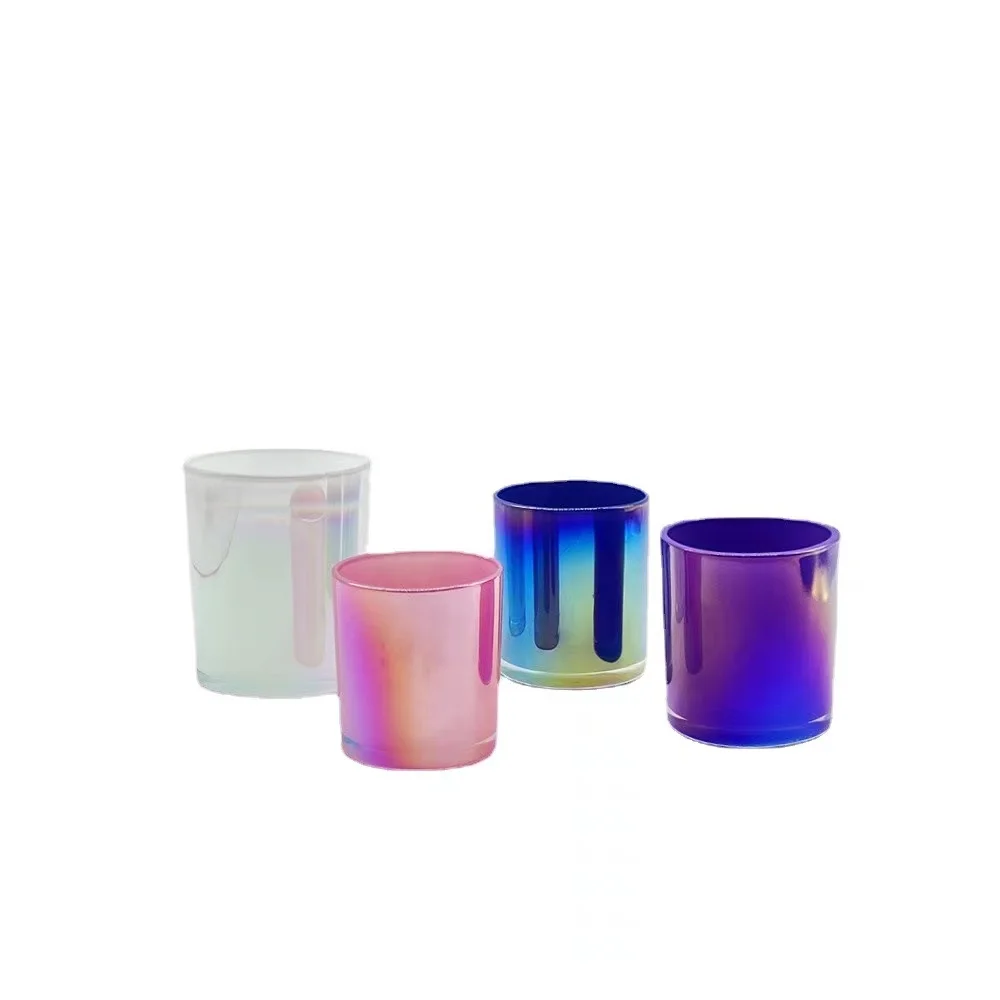 Cheap high quality colorful candle holders and empty glass candle jars luxury with lids