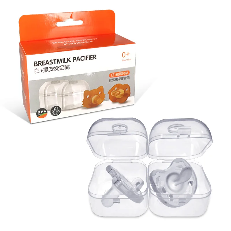 Day and Night Orthodontic Nipple Soft Silicone 2 Piece set Pacifier for Babies With Individual Box