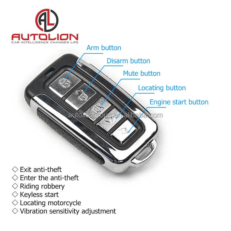 Waterproof Motorcycle Alarm Anti-hijacking System with 2 Remote Control Key