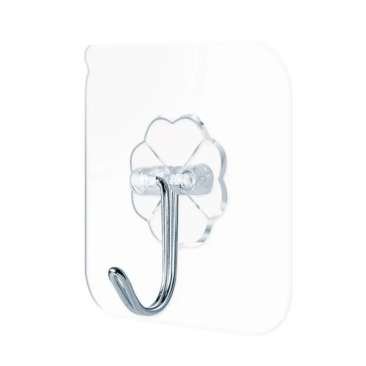 Factory Wholesale Kitchens Bathroom Bedroom Waterproof Oilproof Transparent Seamless Hooks Adhesive Wall Hooks