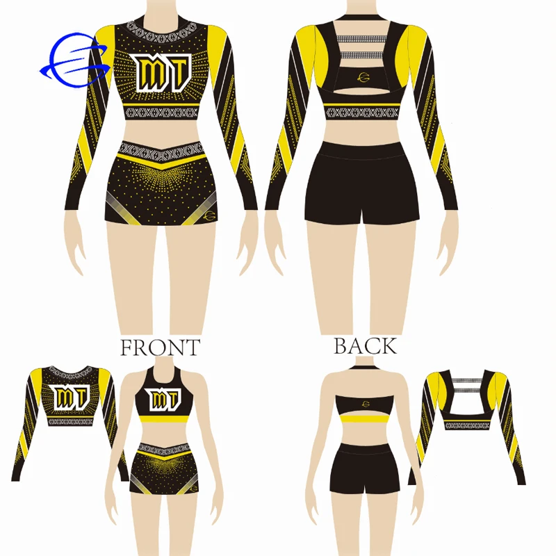China Supplier Wholesale Youth Team Cheerleader Clothing Sublimation Spandex Custom Cheerleading Uniforms