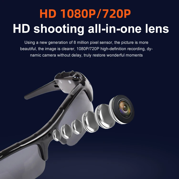 Factory Supply 1080P Hd Camera Eyewear User Manual Long Battery Life Wireless Spy Glasses Hidden Camera
